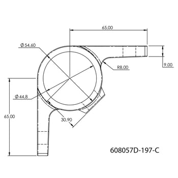 Bevestigingsring dubbel 90º 42,4 mm