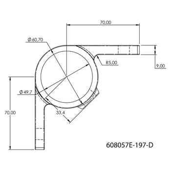 Bevestigingsring dubbel 90º 48,3 mm