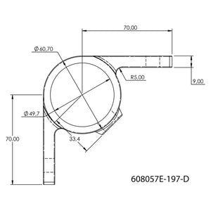 Bevestigingsring dubbel 90º 48,3 mm