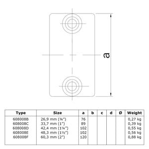 Koppelstuk 42,4 mm technische tekening