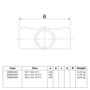 Kruisstuk 1-vlak 0 – 11º 48,3 mm technische tekening