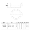 Borgring 42,4 mm technische tekening