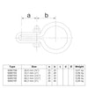 Gaasclip enkel 60,3 mm technische tekening