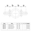 Gaasclip dubbel 42,4 mm technische tekening