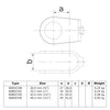 Kruisstuk open zwart 26,9 mm technische tekening