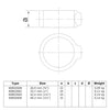 Borgring zwart 42,4 mm technische tekening